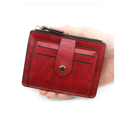 Credit ID Card Holder. Slim Leather Wallet With Coin Pocket.