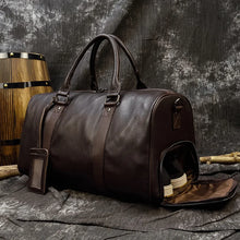 Load image into Gallery viewer, Luxury Genuine Leather Weekend Travel Bag