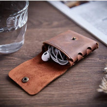 Load image into Gallery viewer, Genuine Leather Coin/Earphone Case