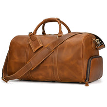 Load image into Gallery viewer, Luxury Genuine Leather Weekend Travel Bag