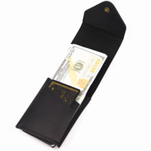 Load image into Gallery viewer, Genuine Leather Minimalist Men's Cash/Credit Card Holder With Flap Closure