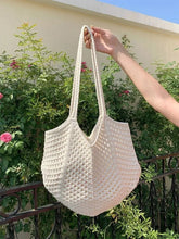 Load image into Gallery viewer, Beach Tote Bag, Summer Mesh Hollow Straw Tote Bag
