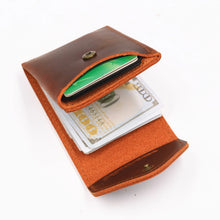 Load image into Gallery viewer, Genuine Leather Minimalist Men's Cash/Credit Card Holder With Flap Closure