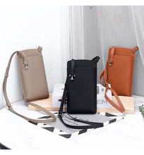 Load image into Gallery viewer, Genuine Leather Mobile Cellphone Pocket Crossbody Bags with Card Slots