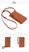 Load image into Gallery viewer, Genuine Leather Mobile Cellphone Pocket Crossbody Bags with Card Slots