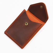 Load image into Gallery viewer, Genuine Leather Minimalist Men's Cash/Credit Card Holder With Flap Closure