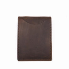 Load image into Gallery viewer, Genuine Leather Minimalist Men's Cash/Credit Card Holder With Flap Closure
