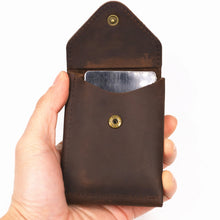 Load image into Gallery viewer, Genuine Leather Minimalist Men's Cash/Credit Card Holder With Flap Closure