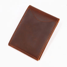 Load image into Gallery viewer, Genuine Leather Minimalist Men's Cash/Credit Card Holder With Flap Closure