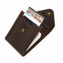 Load image into Gallery viewer, Genuine Leather Minimalist Men's Cash/Credit Card Holder With Flap Closure