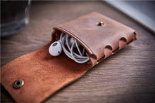 Load image into Gallery viewer, Genuine Leather Coin/Earphone Case