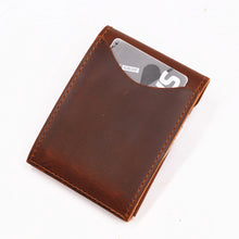 Load image into Gallery viewer, Genuine Leather Minimalist Men's Cash/Credit Card Holder With Flap Closure