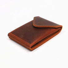 Load image into Gallery viewer, Genuine Leather Minimalist Men's Cash/Credit Card Holder With Flap Closure