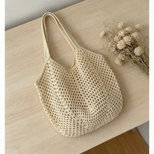 Load image into Gallery viewer, Beach Tote Bag, Summer Mesh Hollow Straw Tote Bag