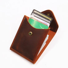Load image into Gallery viewer, Genuine Leather Minimalist Men's Cash/Credit Card Holder With Flap Closure