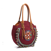 Load image into Gallery viewer, Bohemian Round Moroccon Style Shoulder Bag
