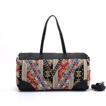 Load image into Gallery viewer, Bohemian Designer Embroidered Flower Pattern Barrel Bag