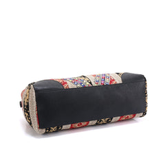 Bohemian Designer Embroidered Flower Pattern Barrel Bag