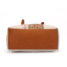 Load image into Gallery viewer, Embroidered Designer Barrel Canvas Beige Travel Bag