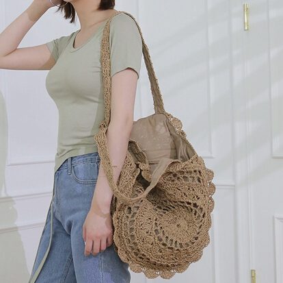 Bohemian Vintage Rattan Beach Bag