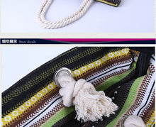 Load image into Gallery viewer, New canvas stripe shopping bag  -  large capacity. Beach or daily use.