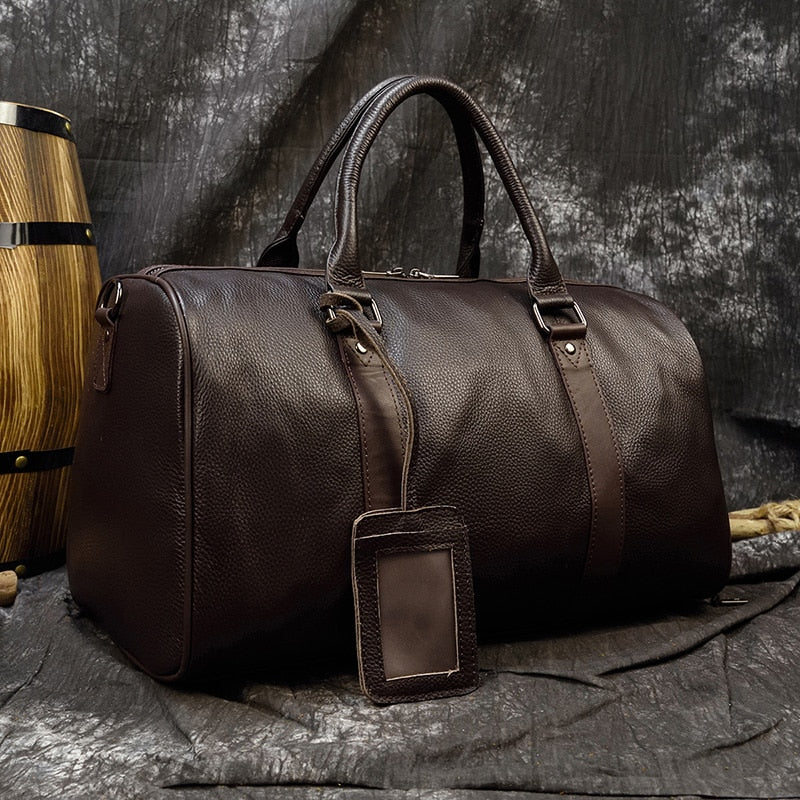 Soft Premium Leather Barrel Bag. Ideal for sports/weekend or