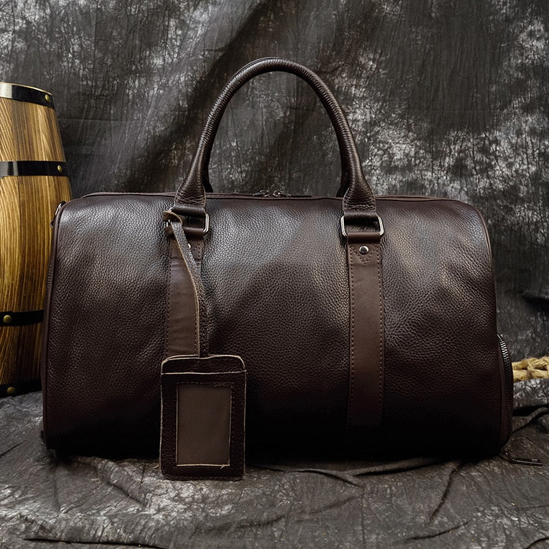 Soft Premium Leather Barrel Bag. Ideal for sports/weekend or