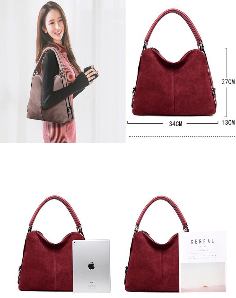 Real Suede Leather Hobo Sac Bag